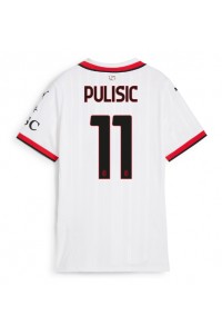 AC Milan Christian Pulisic #11 Jalkapallovaatteet Naisten Vieraspaita 2024-25 Lyhythihainen